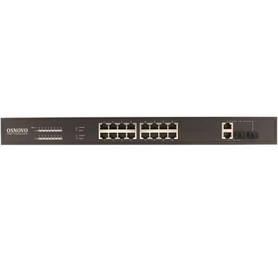 16-портовый неуправляемый PoE коммутатор OSNOVO SW-61622/B (270W) Fast Ethernet