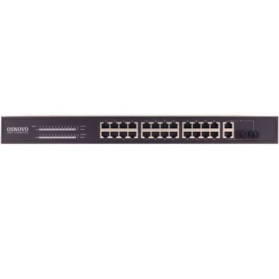 24-портовый неуправляемый PoE коммутатор OSNOVO SW-62422/B (330W) Fast Ethernet